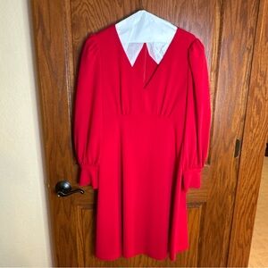 Calvin Klein Red Dress with White Collar